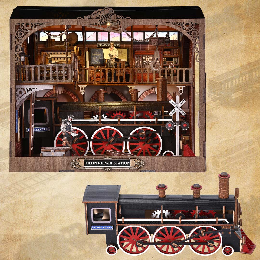 Train Repair Station - Book Nook Kit - NookFan