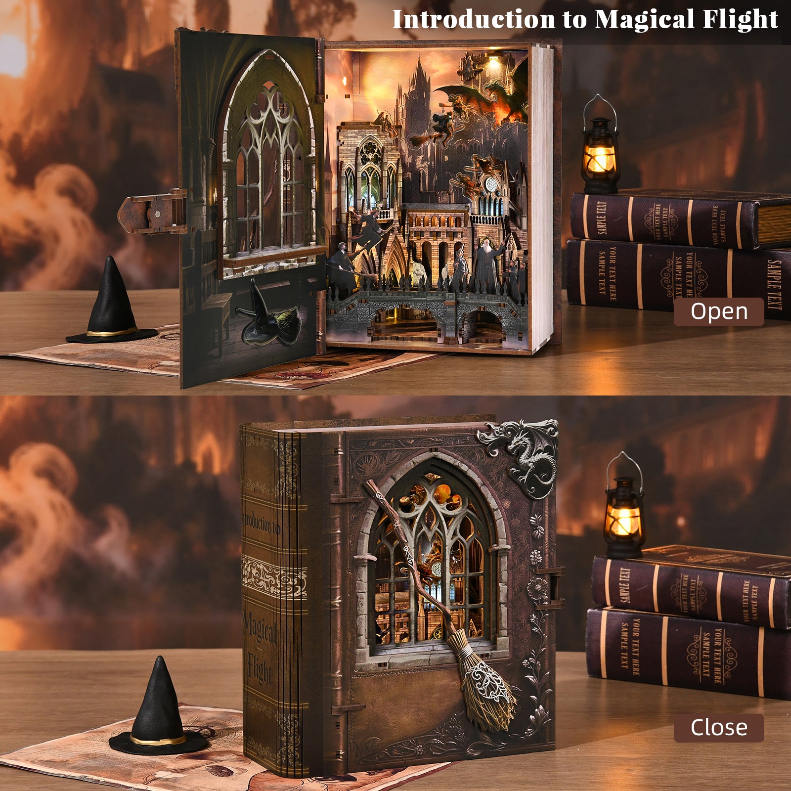 Introduction to Magical Flight - Wooden Puzzles Bookend - NookFan