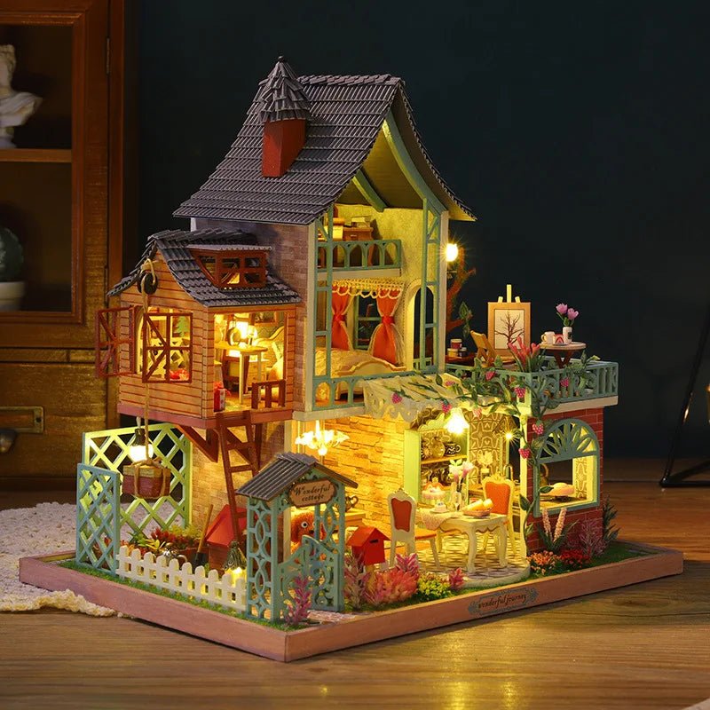 Happy Jungle Resort - DIY Wooden Miniature House Kit - NookFan