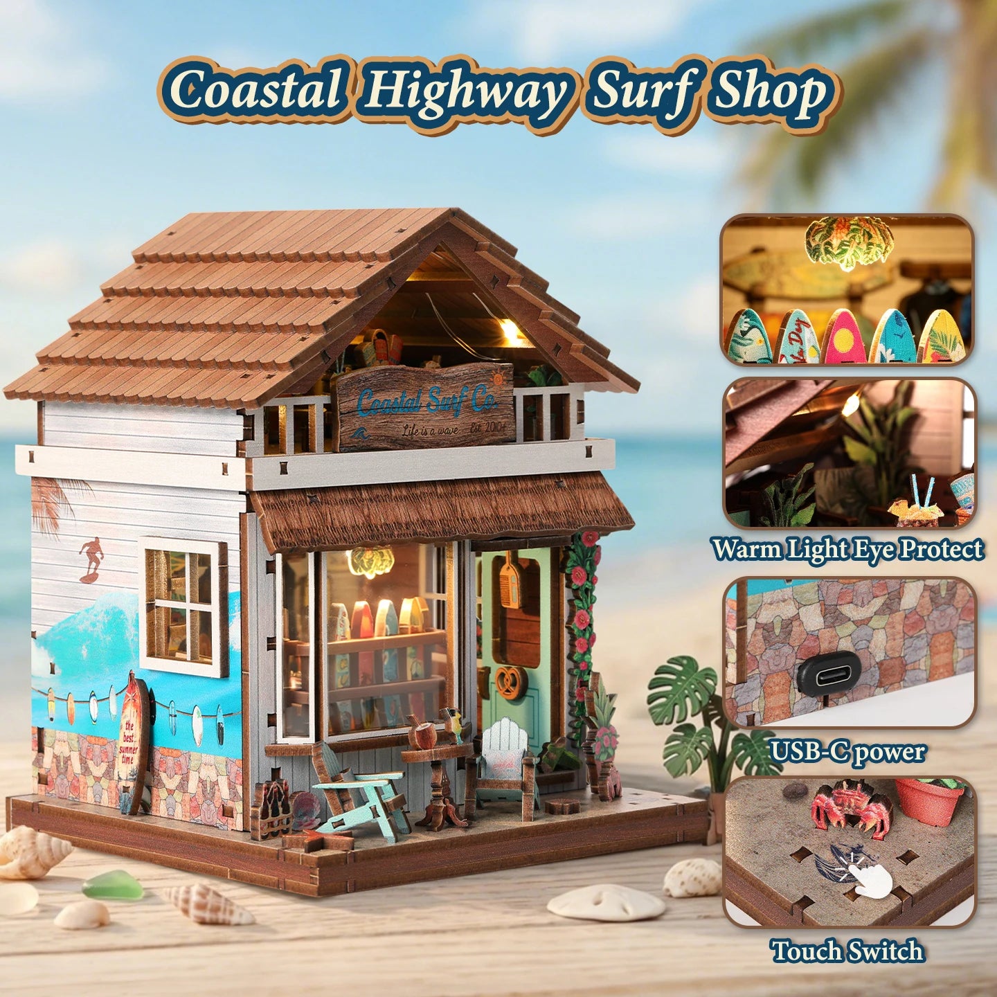 Costal Highway Surf Shop - Diy Miniature House Kit - NookFan