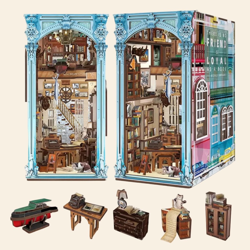 Hemingway's Home - DIY Wooden Book Nook Kit - NookFan