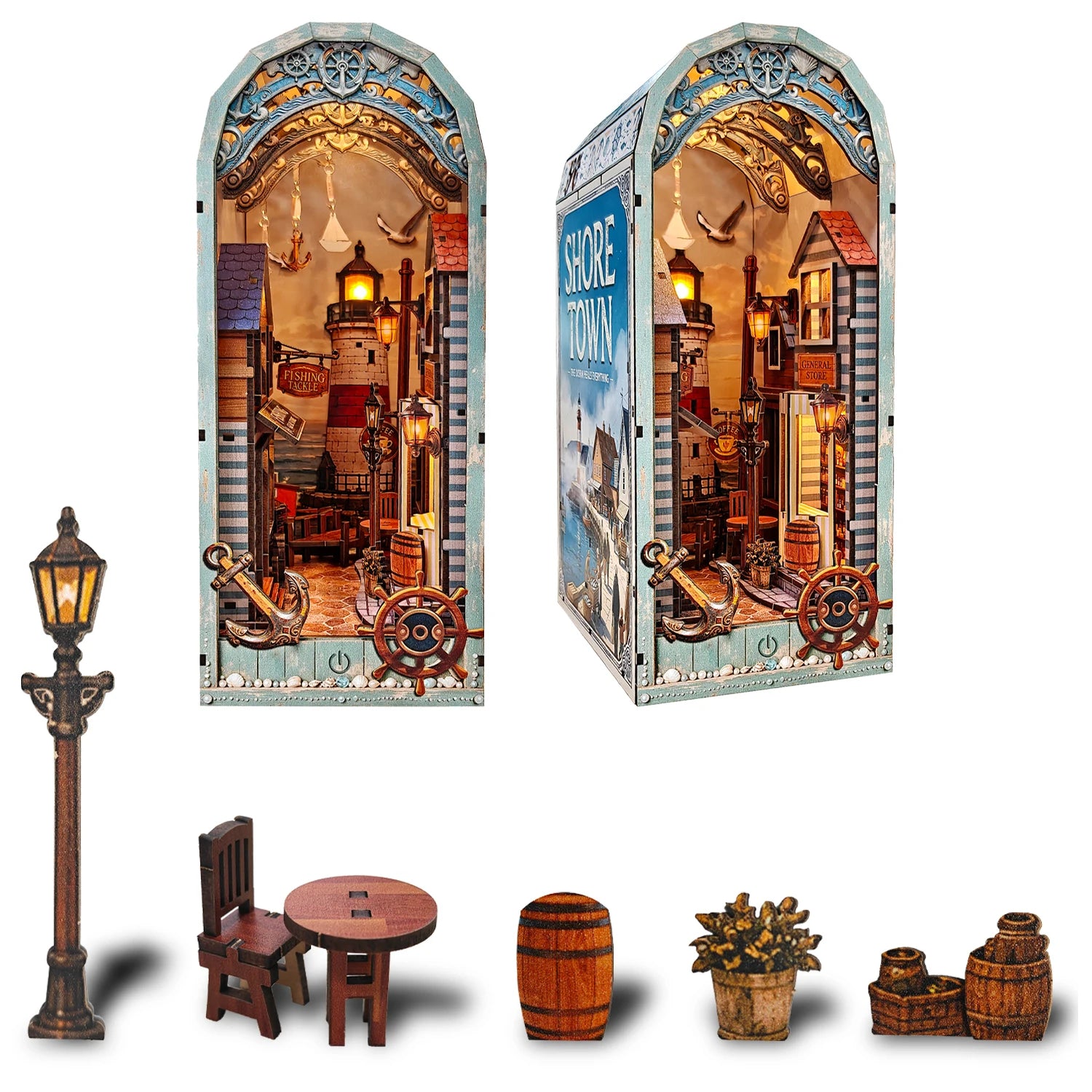 Lighthouse Coastal Town Book Nook Kit