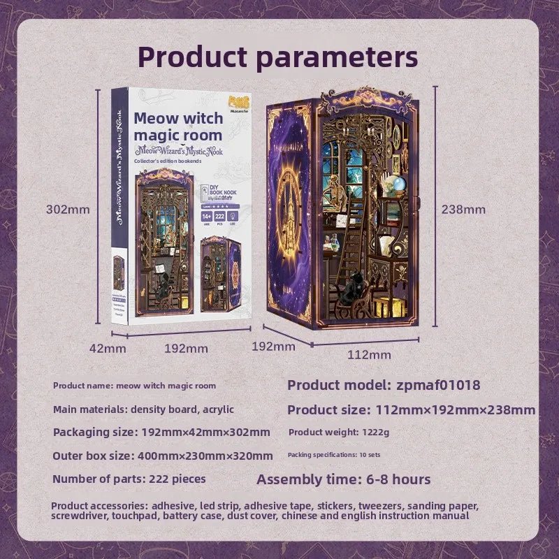 Meow witch magic room - DIY Book Nook Kit - NookFan