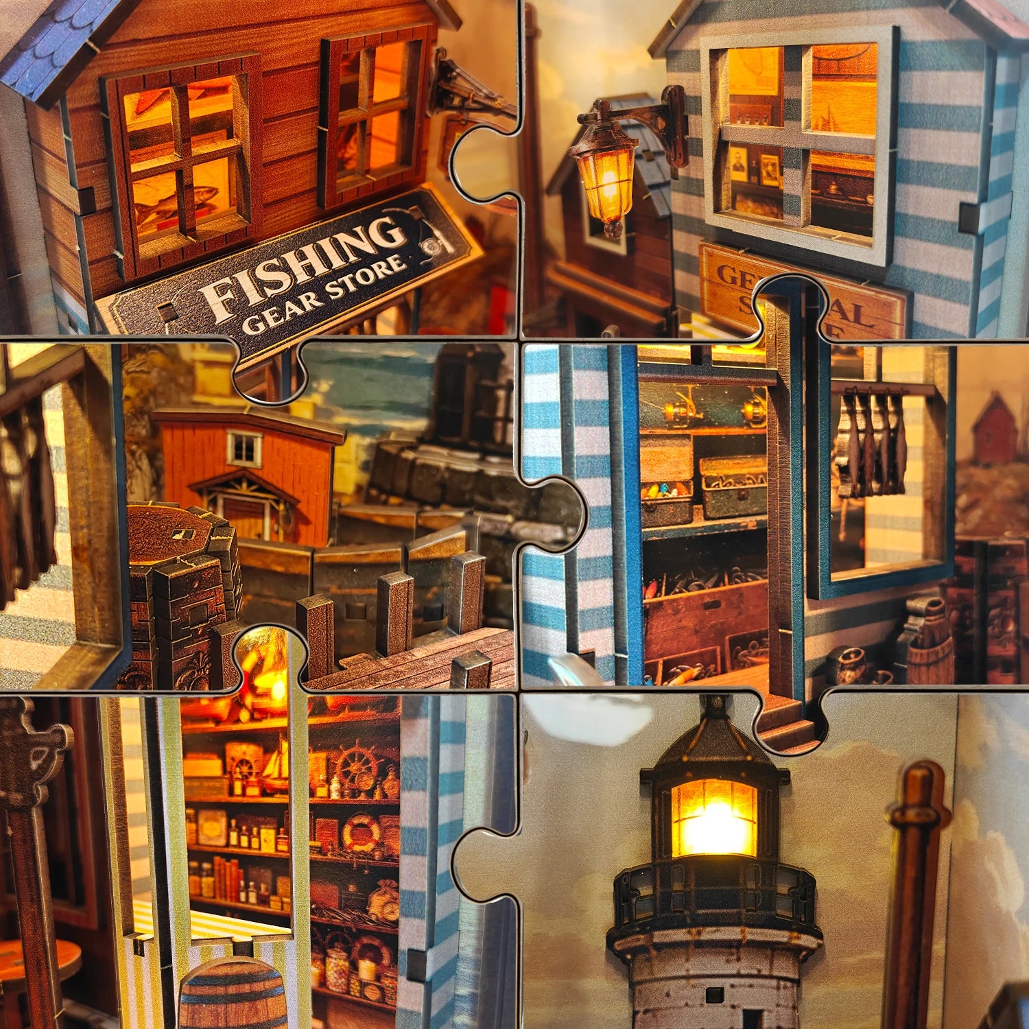 Lighthouse Coastal Town Book Nook Kit