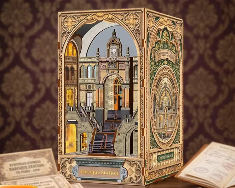 Baroque Station DIY 3D Wooden Bookend Kit - NookFan