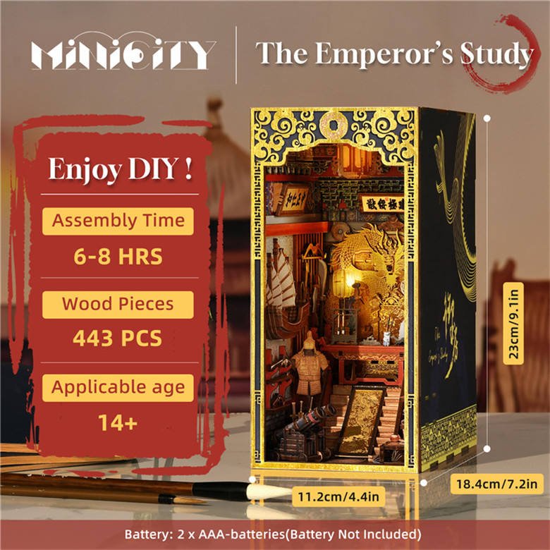 The Emperor's Study - DIY Miniature Book Nook Kit - NookFan