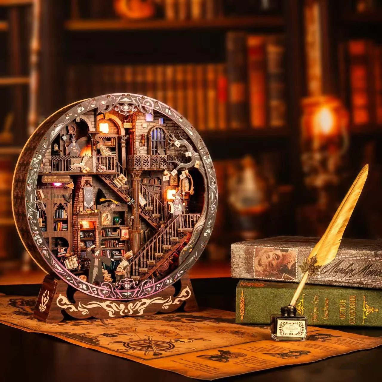 Magic Library Casa - DIY Wooden Miniature Dollhouse Kit - NookFan