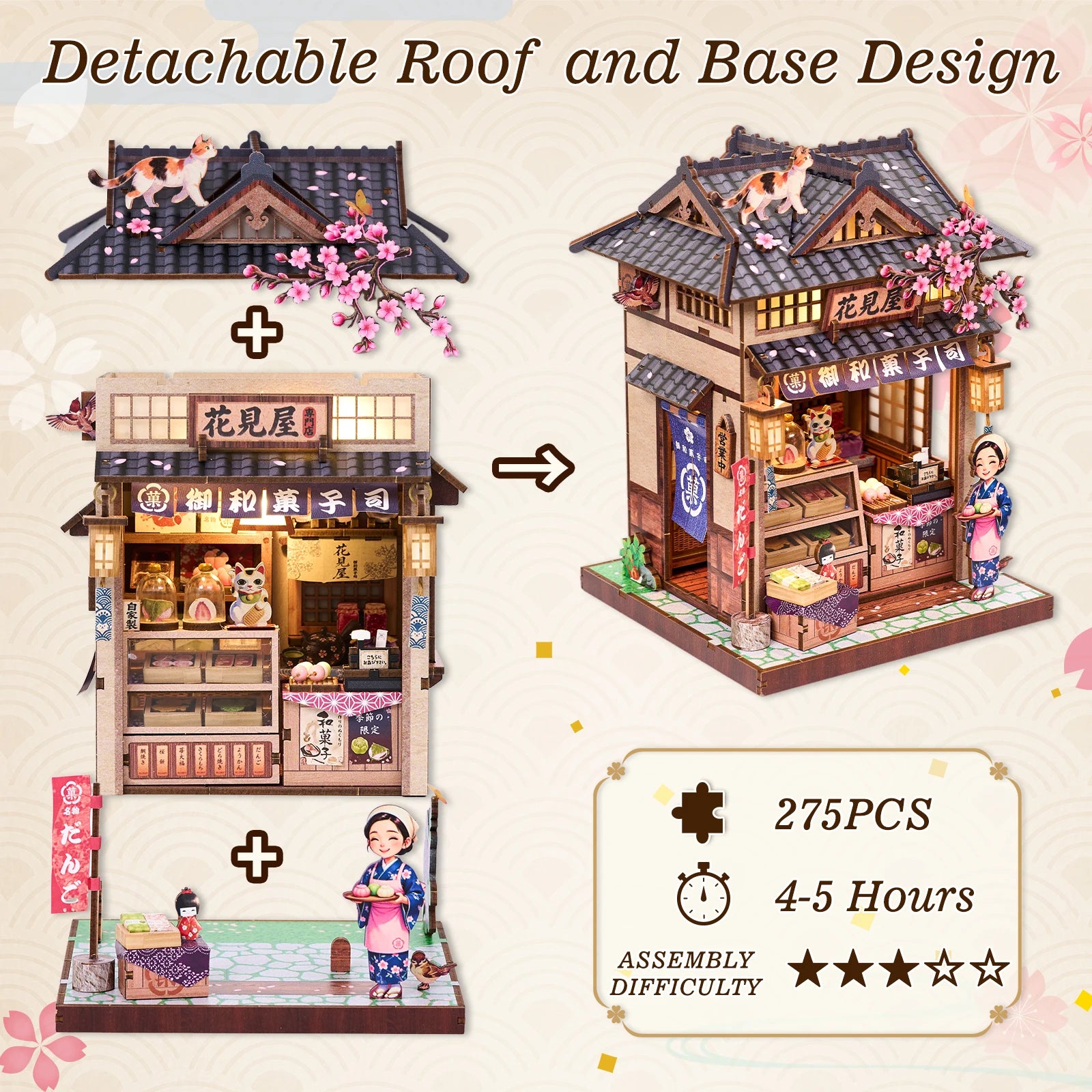 Japanese Wagashi Shop DIY Book Nook Kit