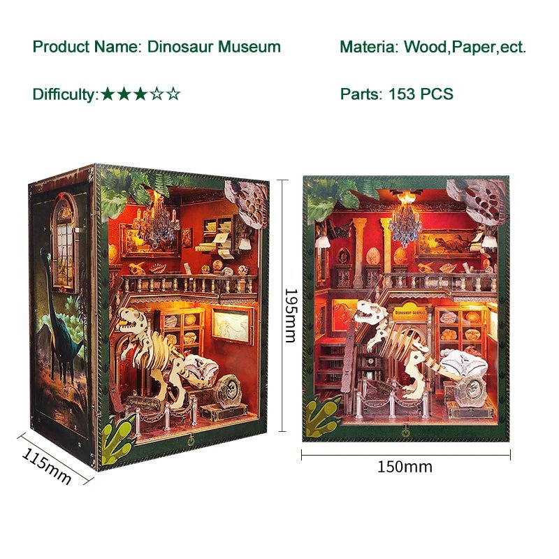 Jurassic Journey - DIY Dinosaur Museum Book Nook Kit - TryNooki