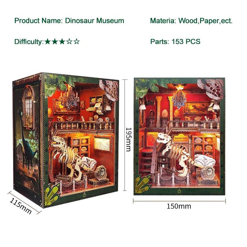 Jurassic Journey - DIY Dinosaur Museum Book Nook Kit - NookFan