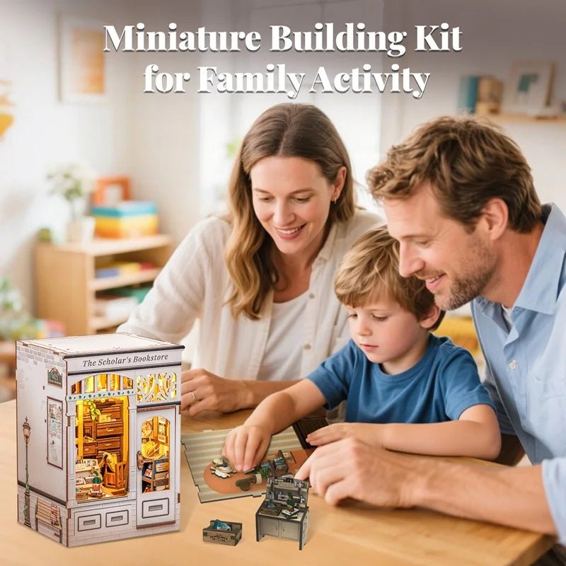 Memories Bookshop - Miniature 3D Wooden Dollhouse Kit - TryNooki