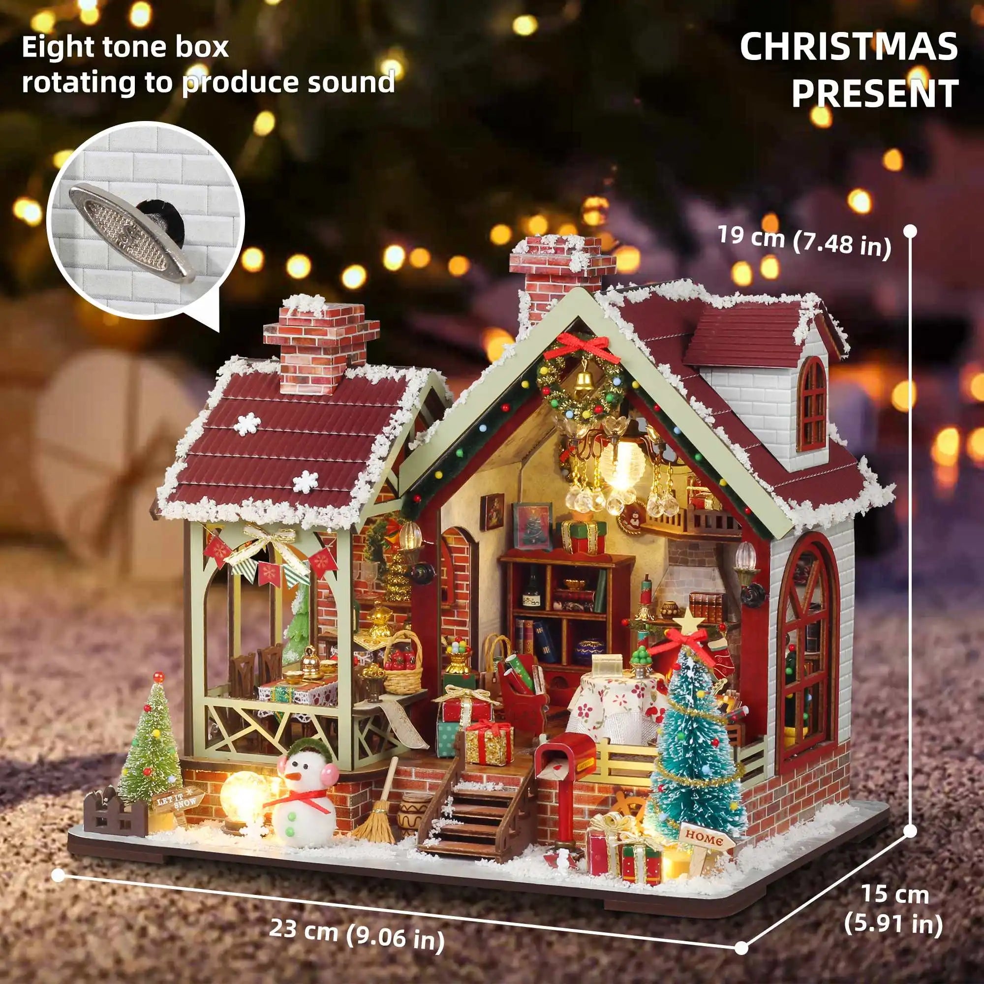 Christmas Night Warm House - Miniature World Kit - NookFan