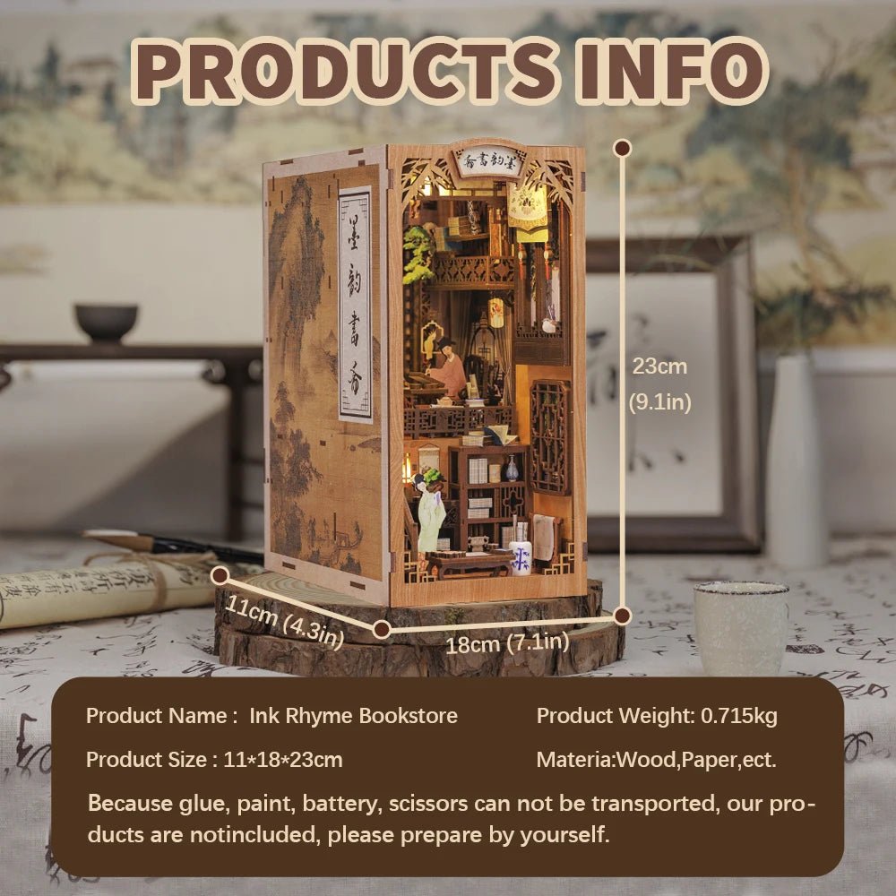 Ink Rhyme Bookstore - DIY Book Nook Kit - TryNooki