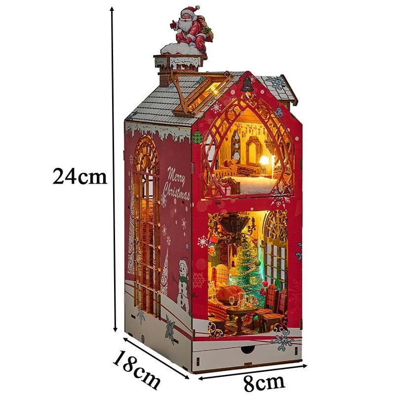 Snowy Santa's Retreat - DIY Christmas Book Nook Kit - NookFan