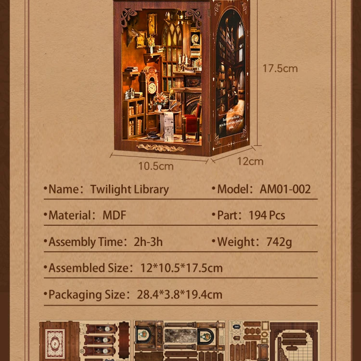 TWILIGHT LIBRARY - DIY Book Nook Kit - TryNooki