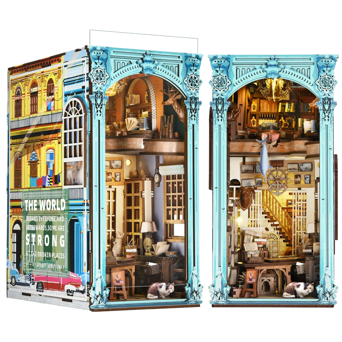 Hemingway's Home - DIY Wooden Book Nook Kit - NookFan
