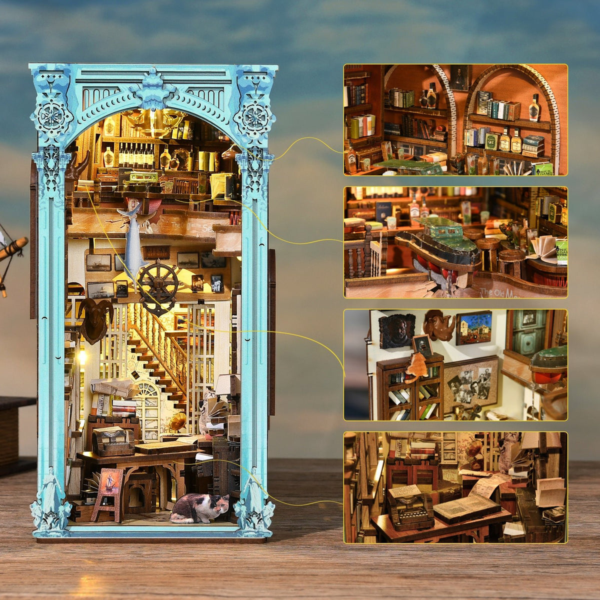 Hemingway's Home - DIY Wooden Book Nook Kit - NookFan