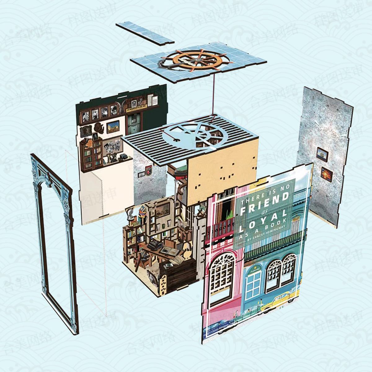 Hemingway's Home - DIY Wooden Book Nook Kit - NookFan