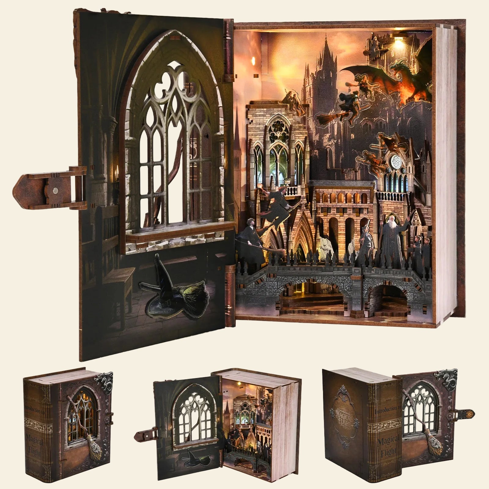 Introduction to Magical Flight - Wooden Puzzles Bookend - NookFan