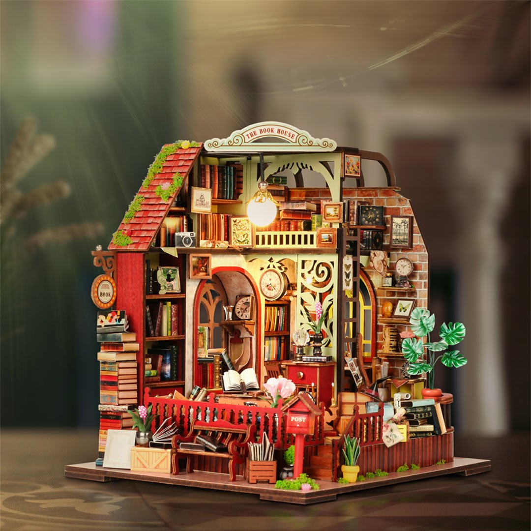 The Book House - DIY Miniature Wooden Kit - NookFan