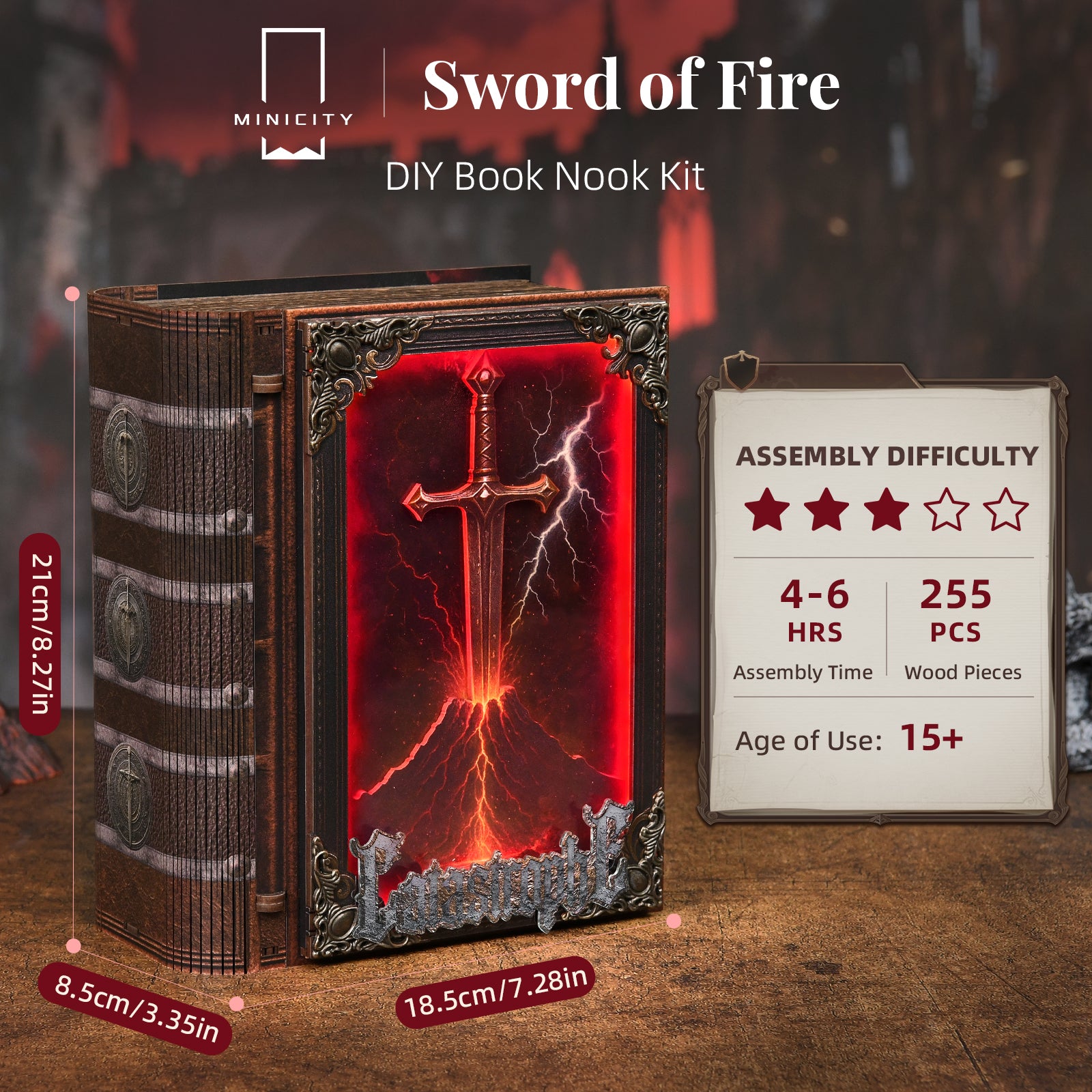 The Sword of Fire - Wooden Puzzles Bookend - NookFan