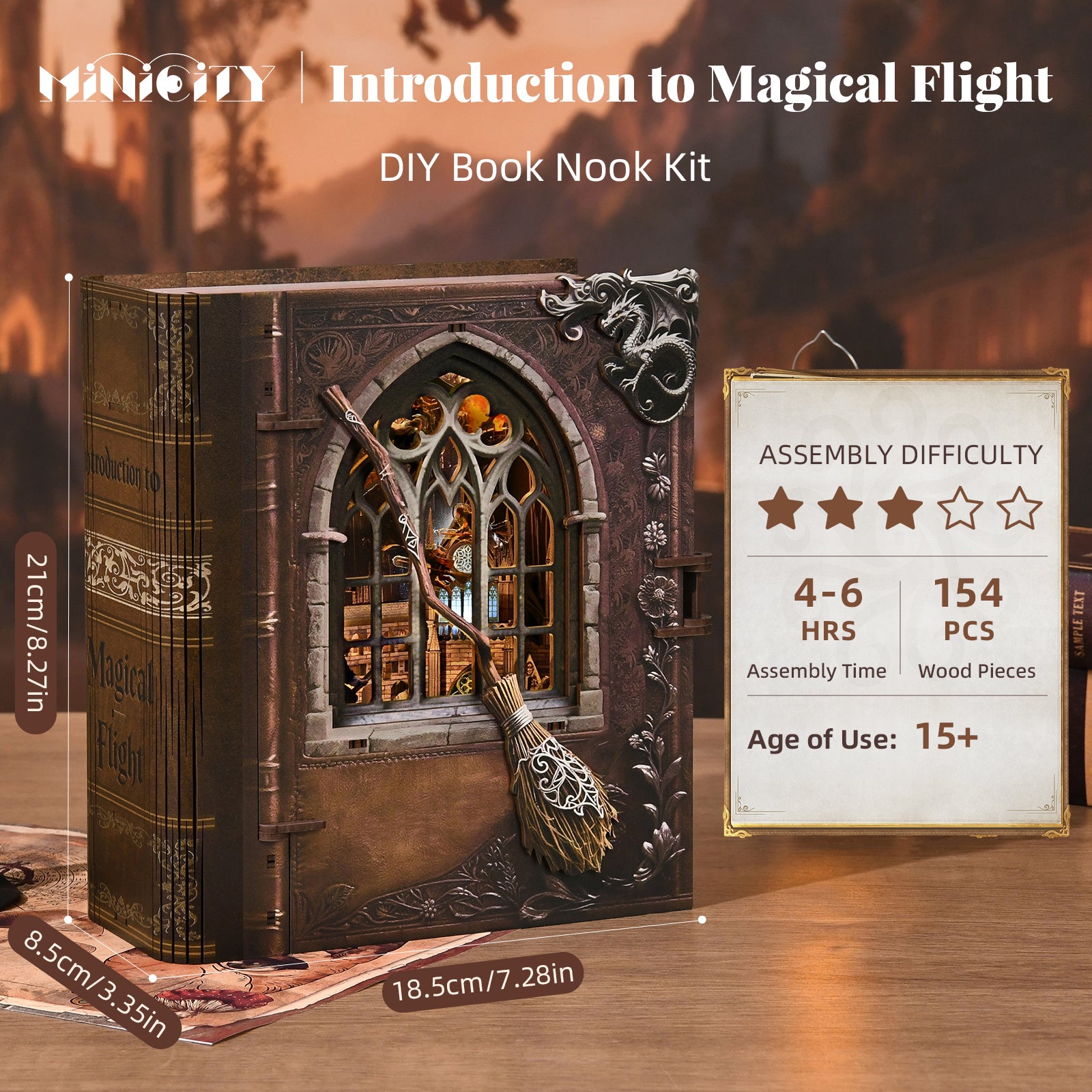 Introduction to Magical Flight - Wooden Puzzles Bookend - NookFan