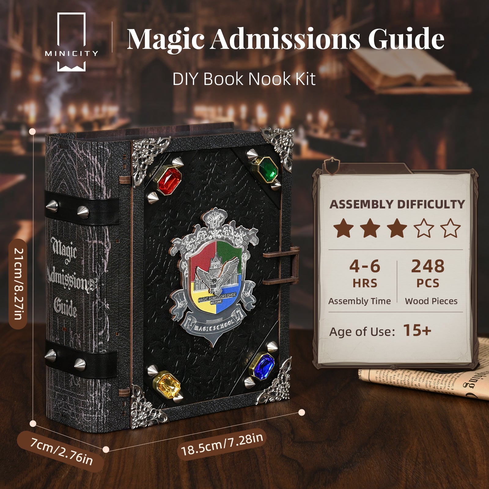 Magic Admissions Guide - Wooden Puzzles Bookend - NookFan