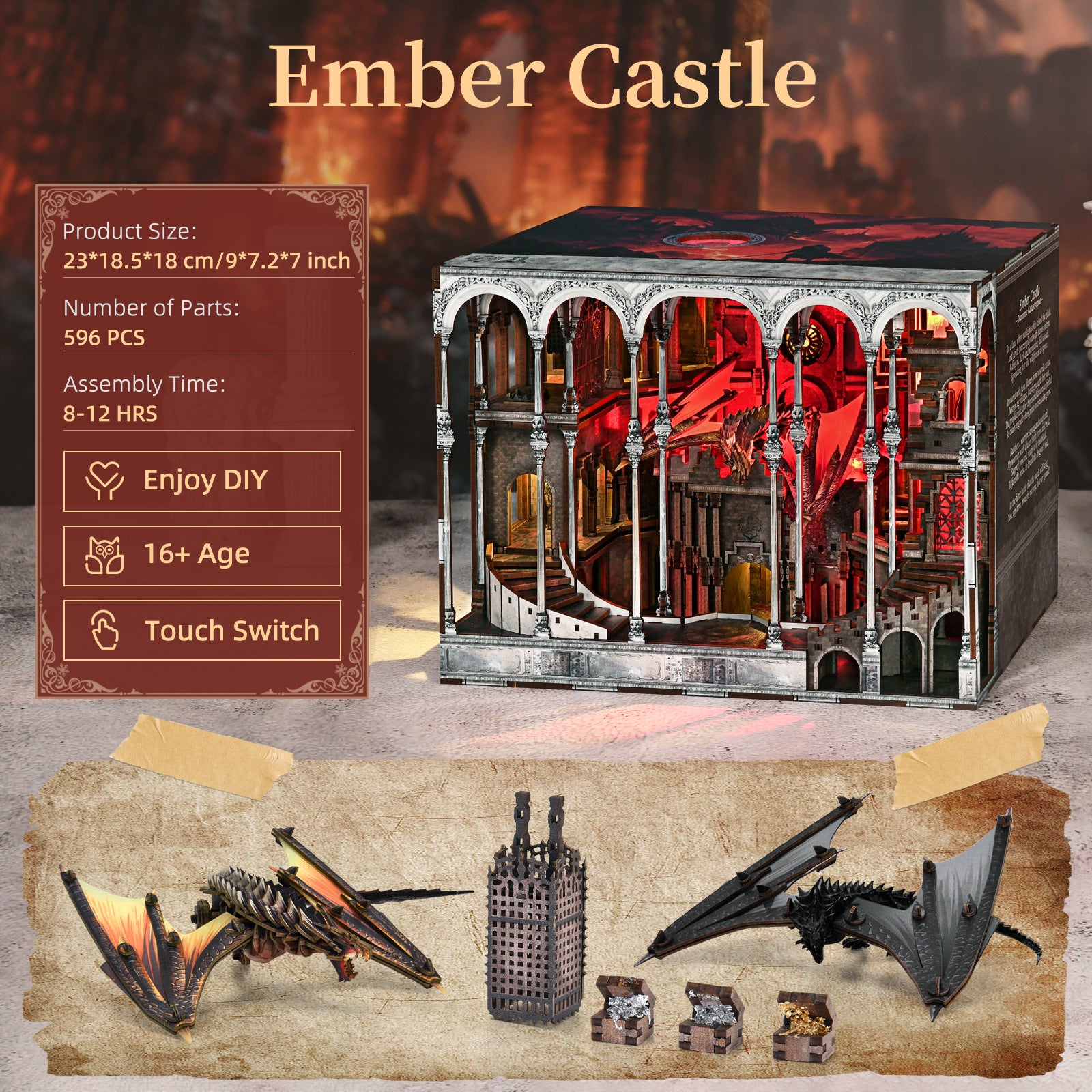 Ember Castle Max - DIY Book Nook Kit - NookFan