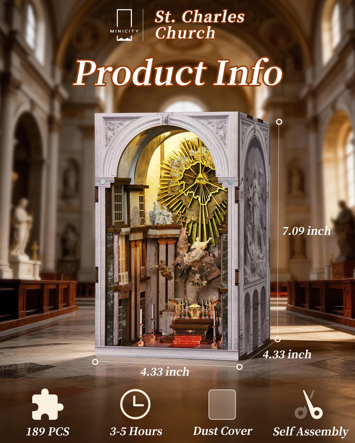 St.Chales Church Book Nook Kit - NookFan