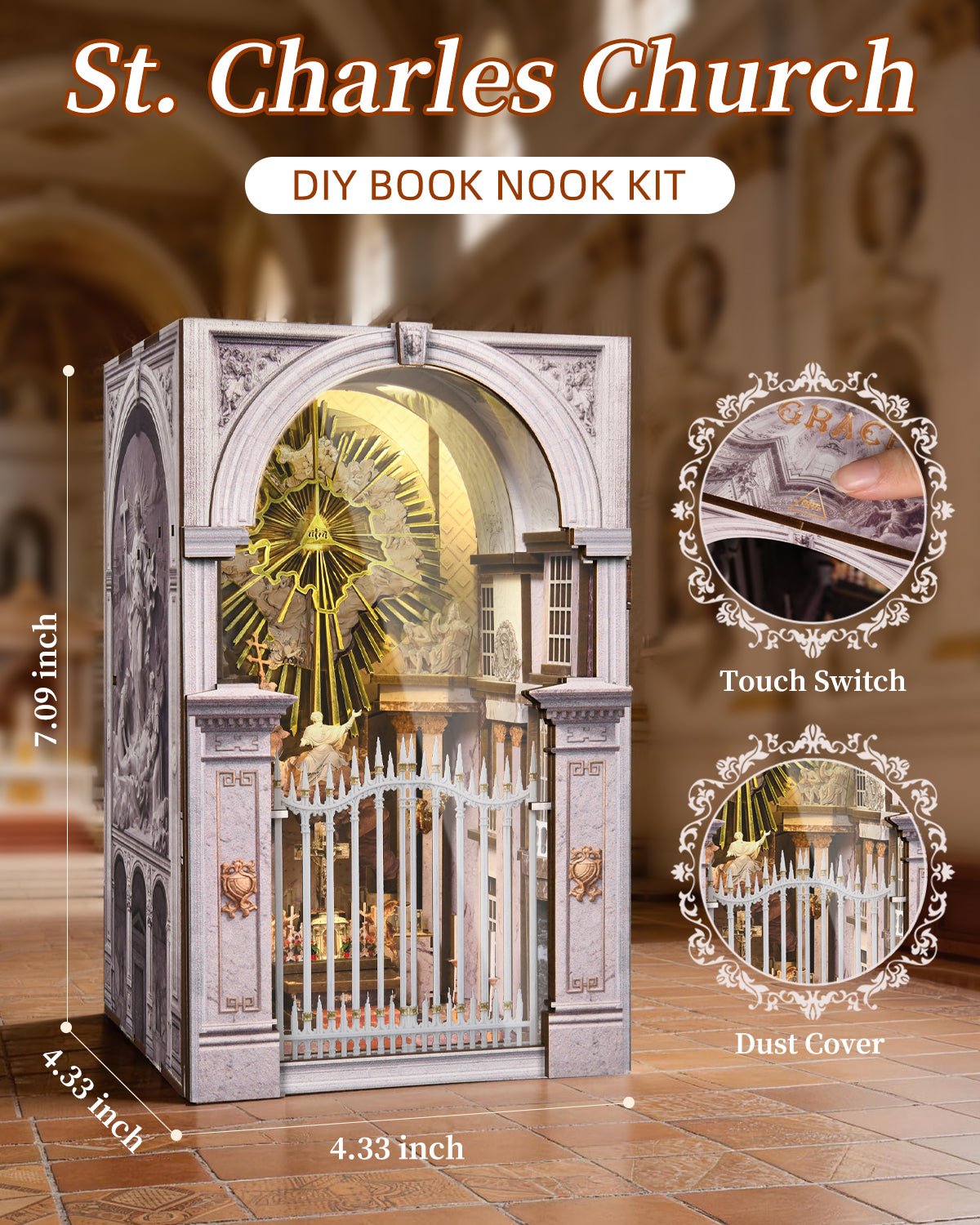 St.Chales Church Book Nook Kit - NookFan