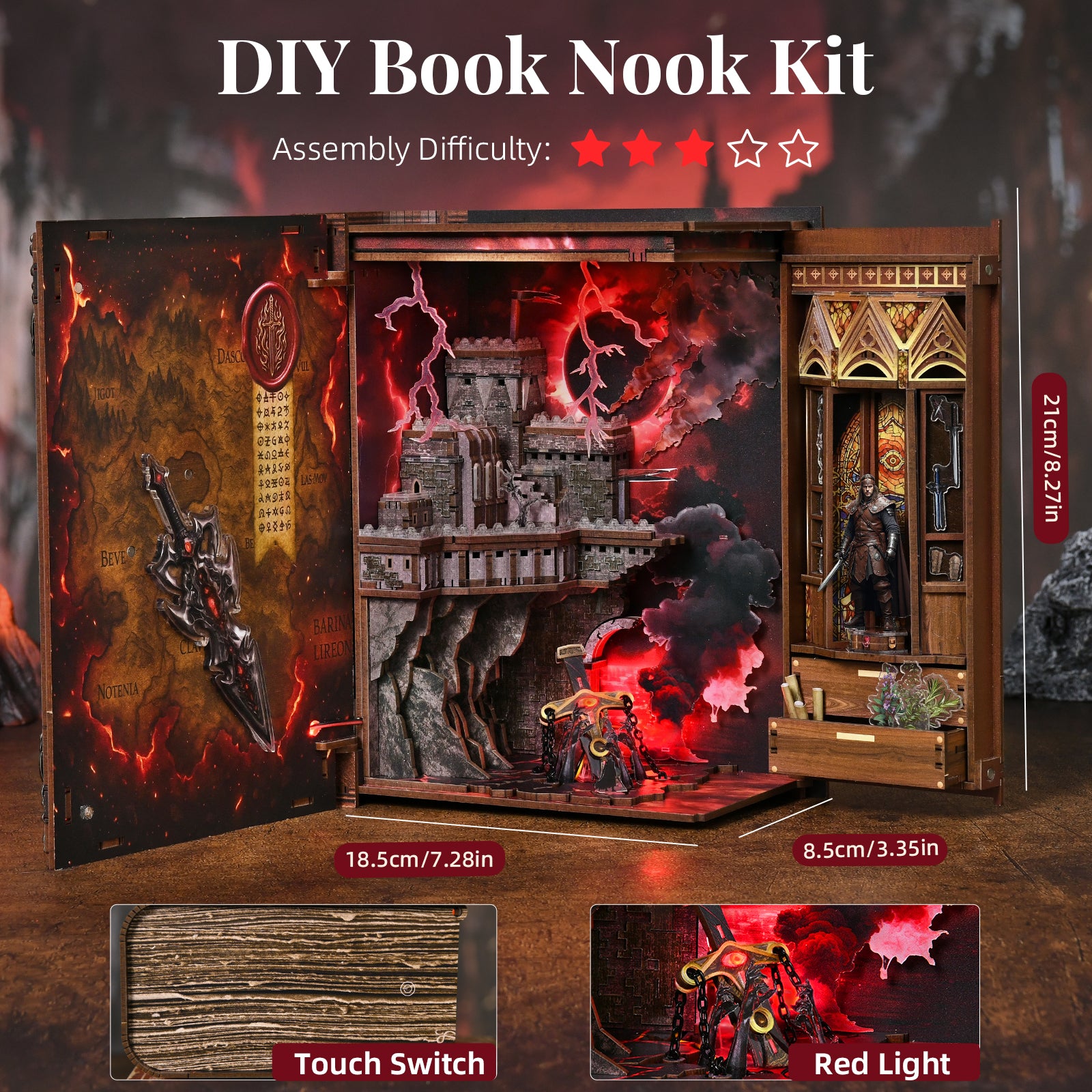 The Sword of Fire - Wooden Puzzles Bookend - NookFan