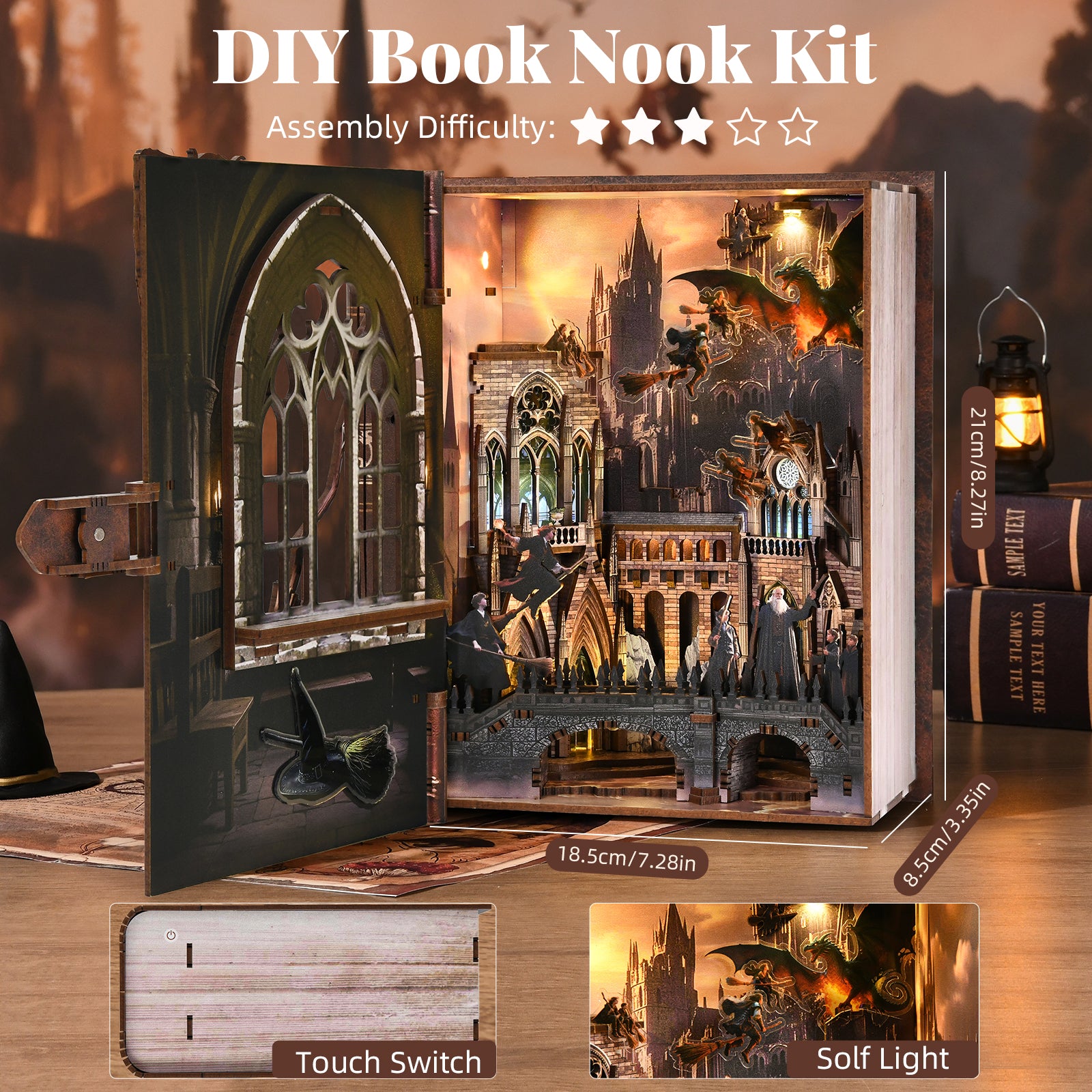 Introduction to Magical Flight - Wooden Puzzles Bookend - NookFan