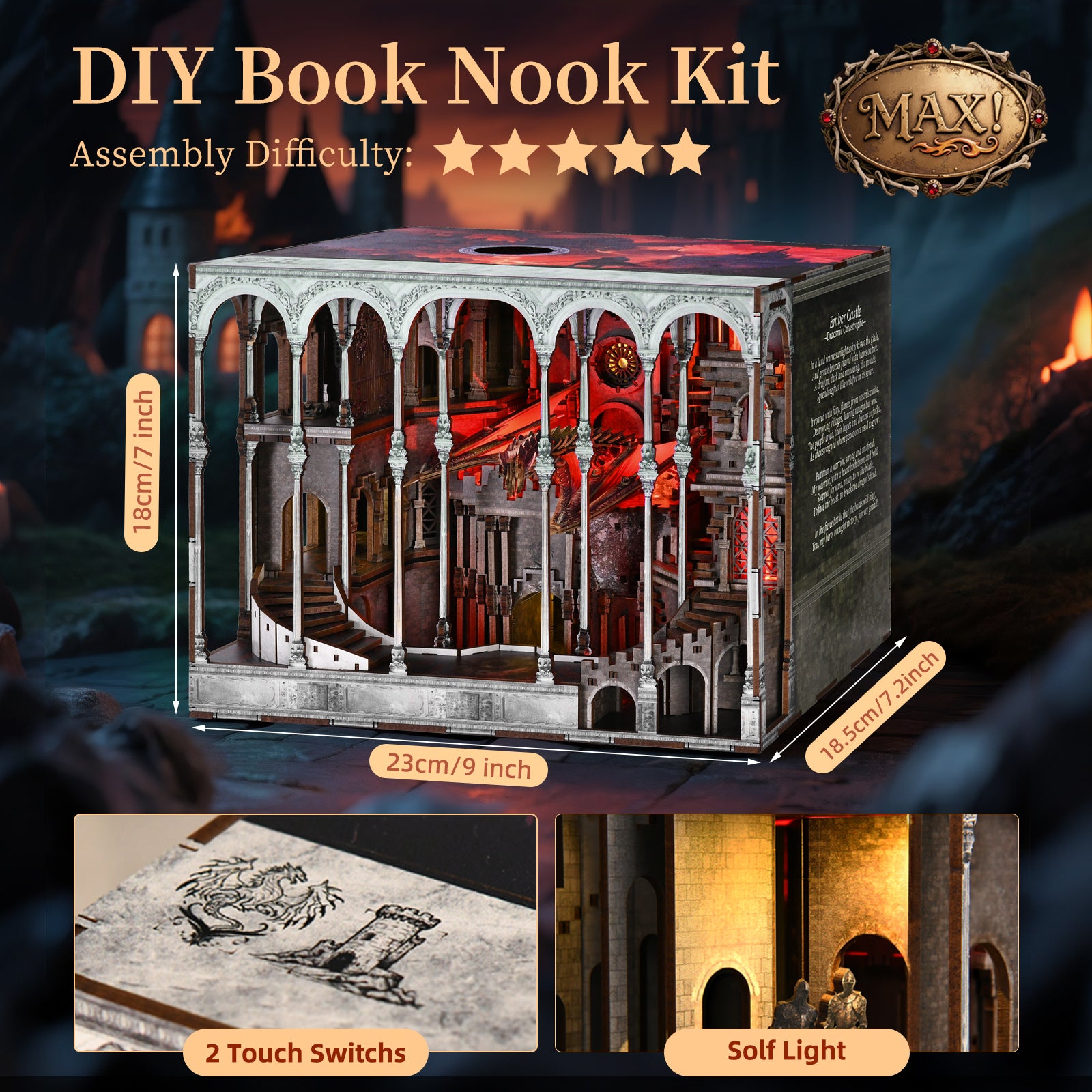 Ember Castle Max - DIY Book Nook Kit - NookFan