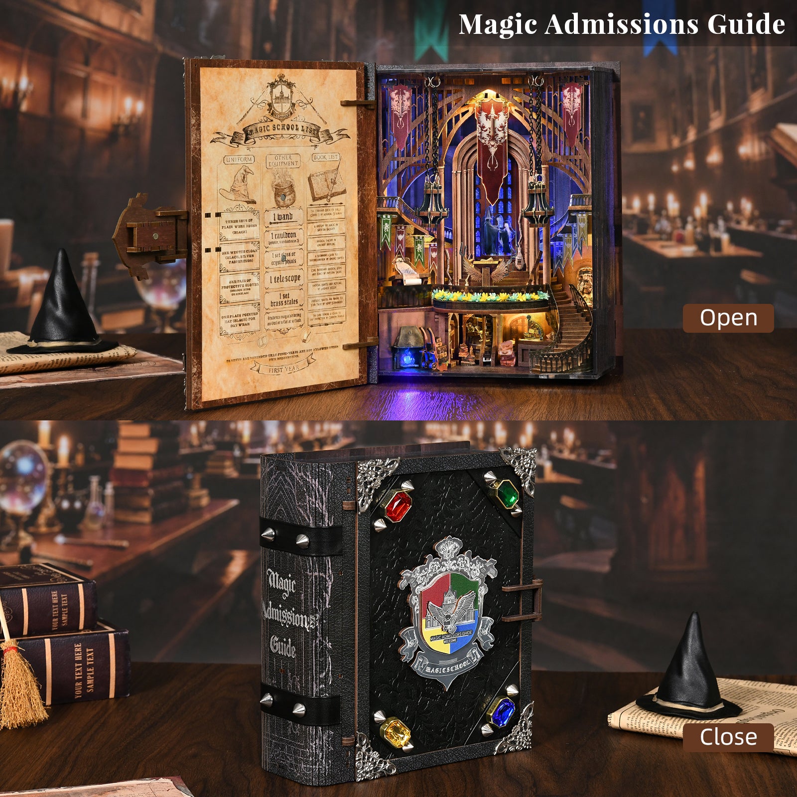 Magic Admissions Guide - Wooden Puzzles Bookend - NookFan