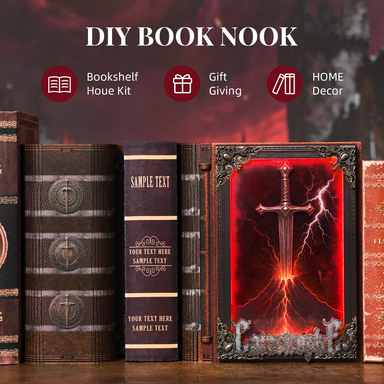 The Sword of Fire - Wooden Puzzles Bookend - NookFan