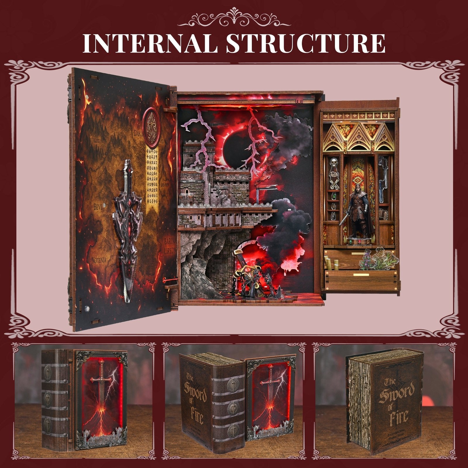 The Sword of Fire - Wooden Puzzles Bookend - NookFan