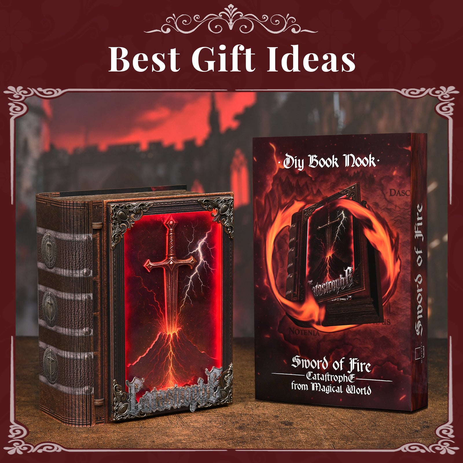 The Sword of Fire - Wooden Puzzles Bookend - NookFan