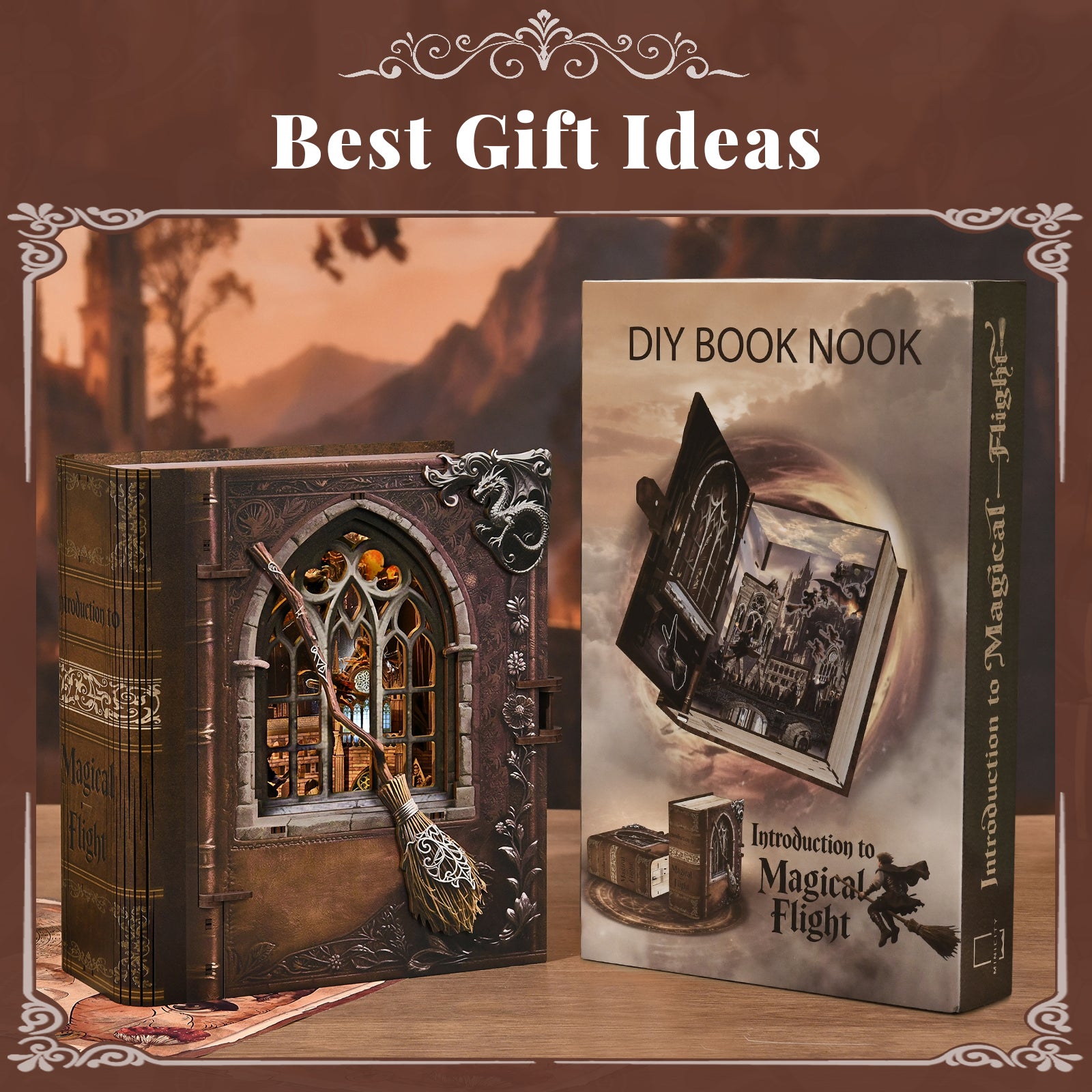 Introduction to Magical Flight - Wooden Puzzles Bookend - NookFan