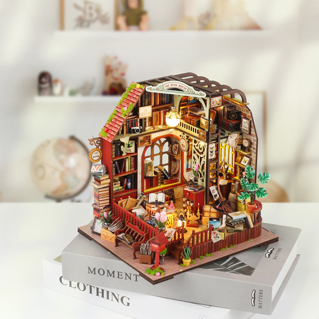 The Book House - DIY Miniature Wooden Kit - NookFan