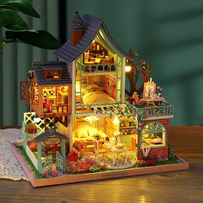 Happy Jungle Resort - DIY Wooden Miniature House Kit - NookFan