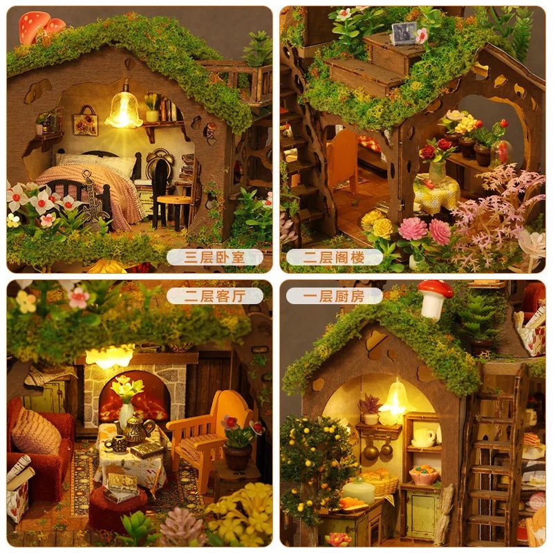 Treehouse Cottage - DIY Miniature House Kit - NookFan