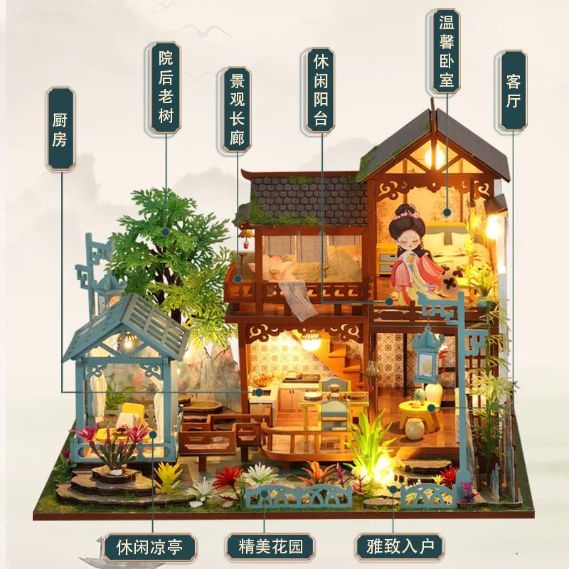 Courtyard Model - DIY Miniature House Kit - NookFan