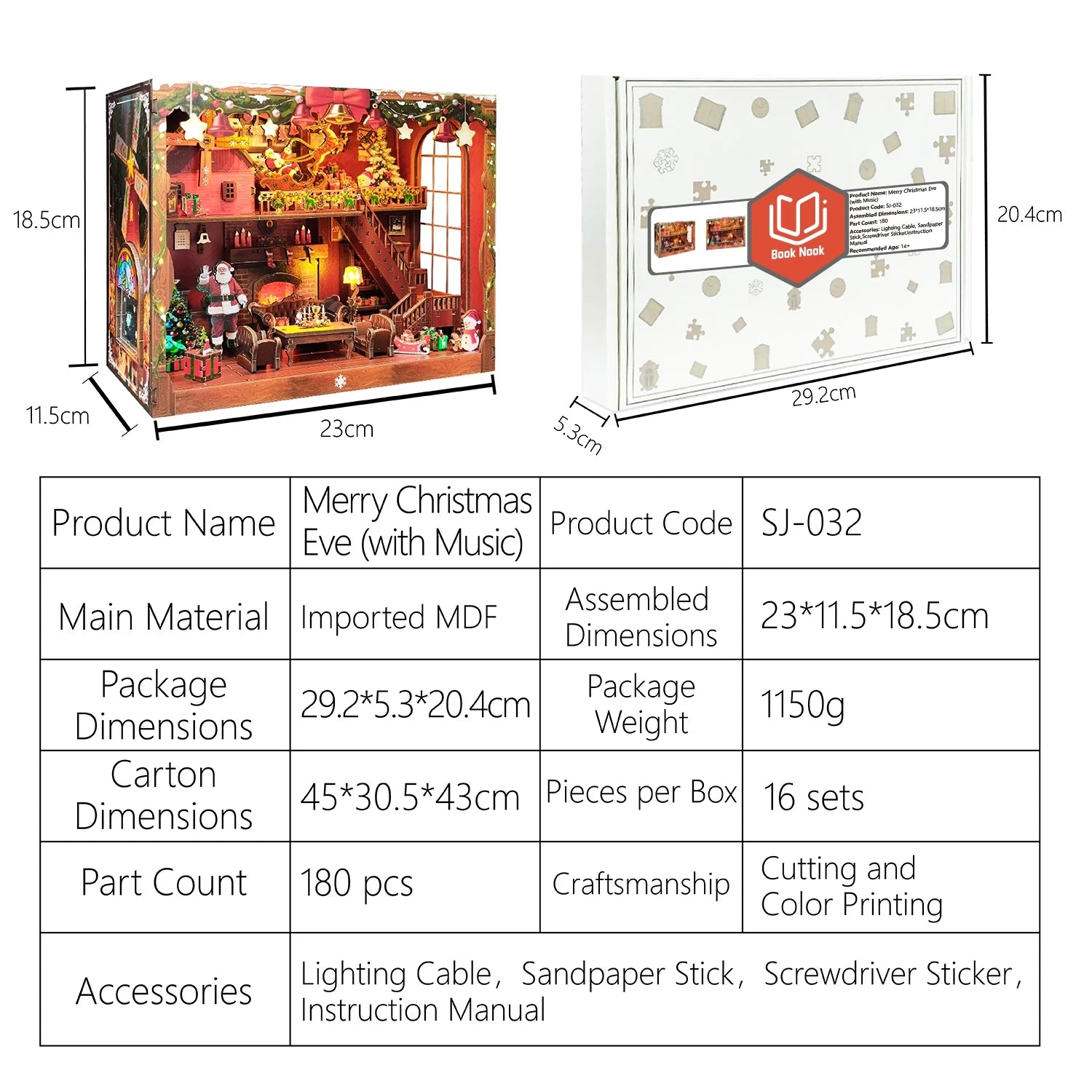 Merry Christmas Eve - Mini Book Nook Kit - NookFan