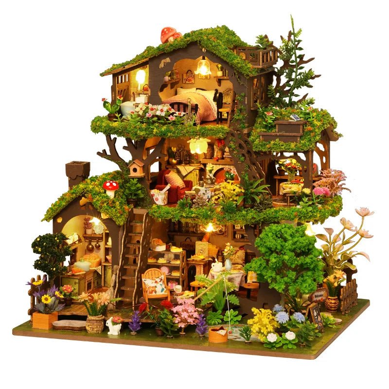Treehouse Cottage - DIY Miniature House Kit - NookFan