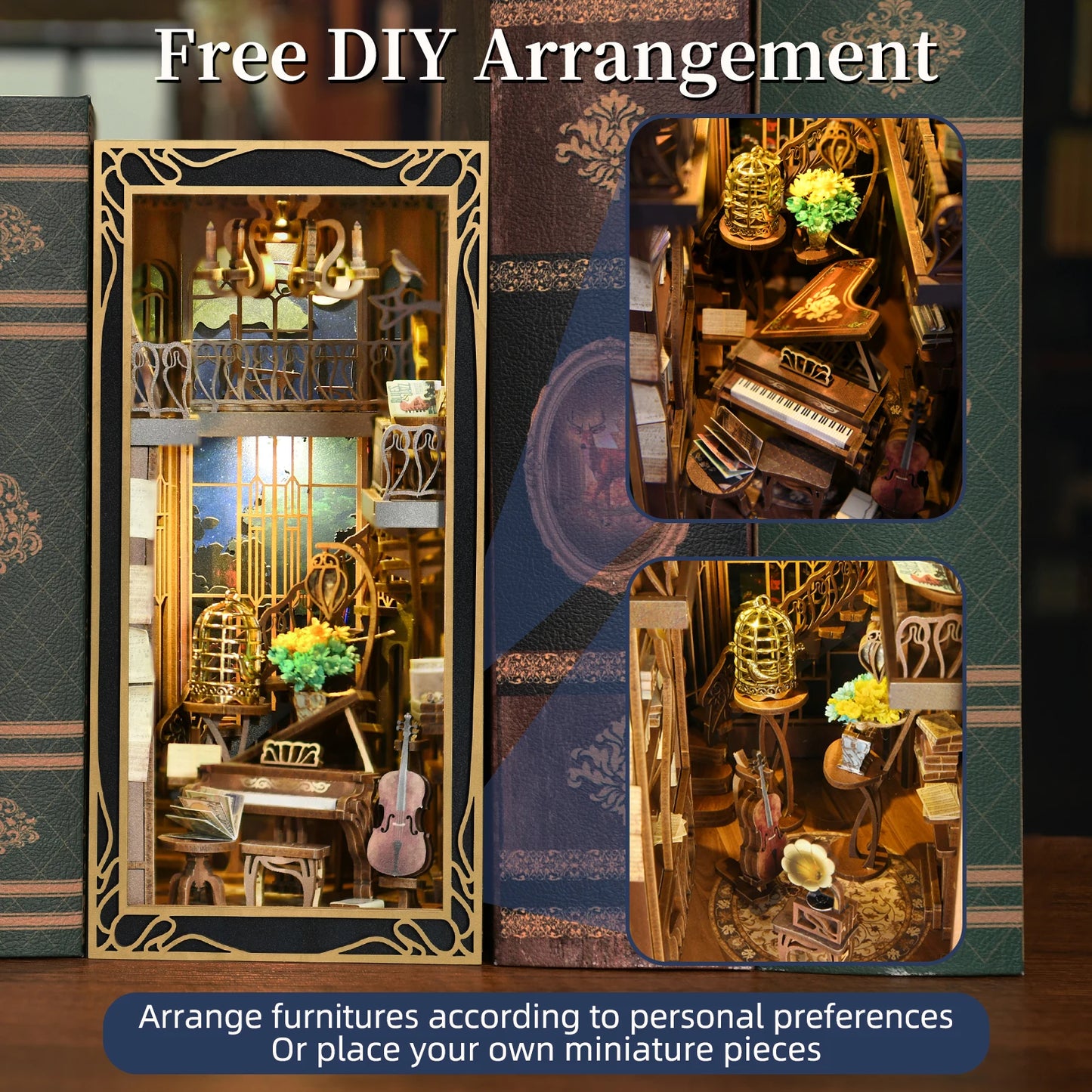 Pianist with Nightingale - DIY Book Nook Kit