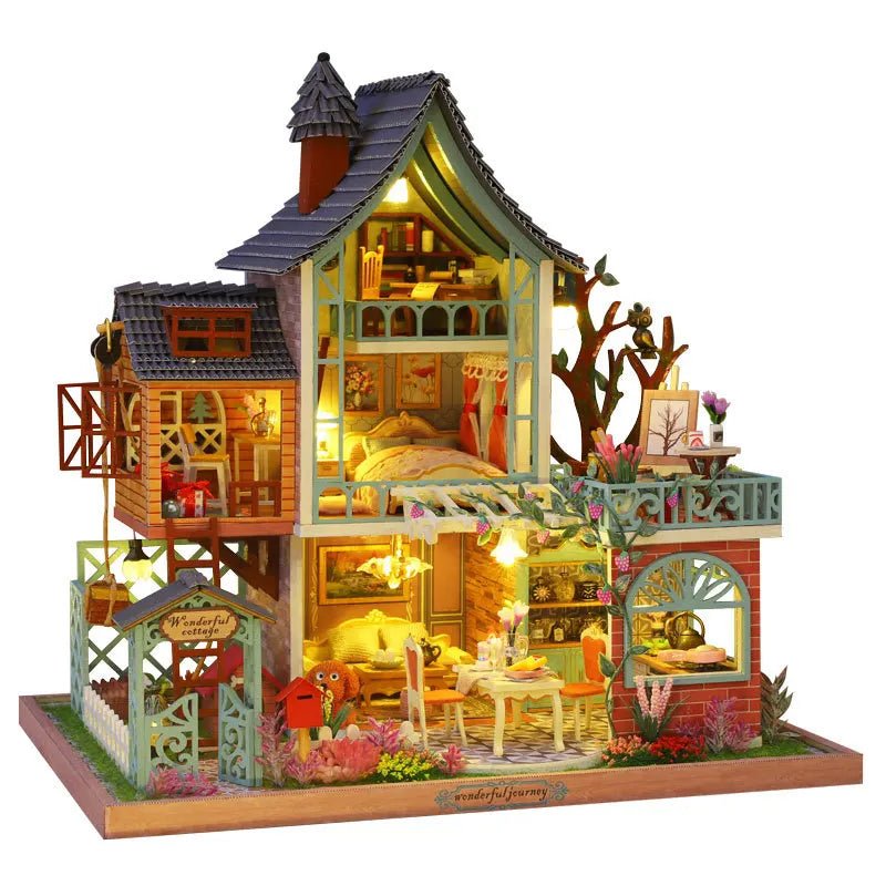 Happy Jungle Resort - DIY Wooden Miniature House Kit - NookFan