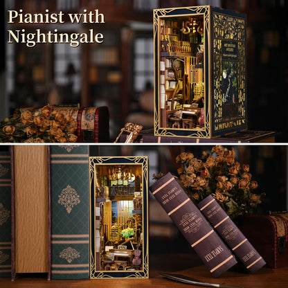 Pianist with Nightingale - DIY Book Nook Kit