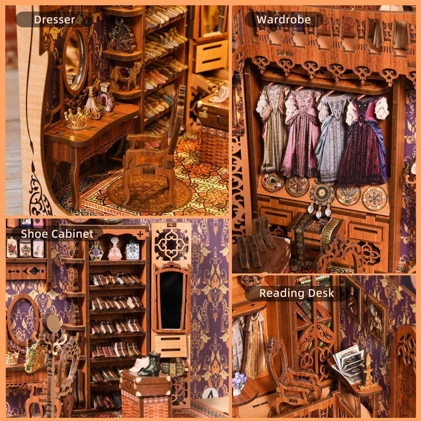 Wardrobe of Duchess - Diy book nook kit - NookFan