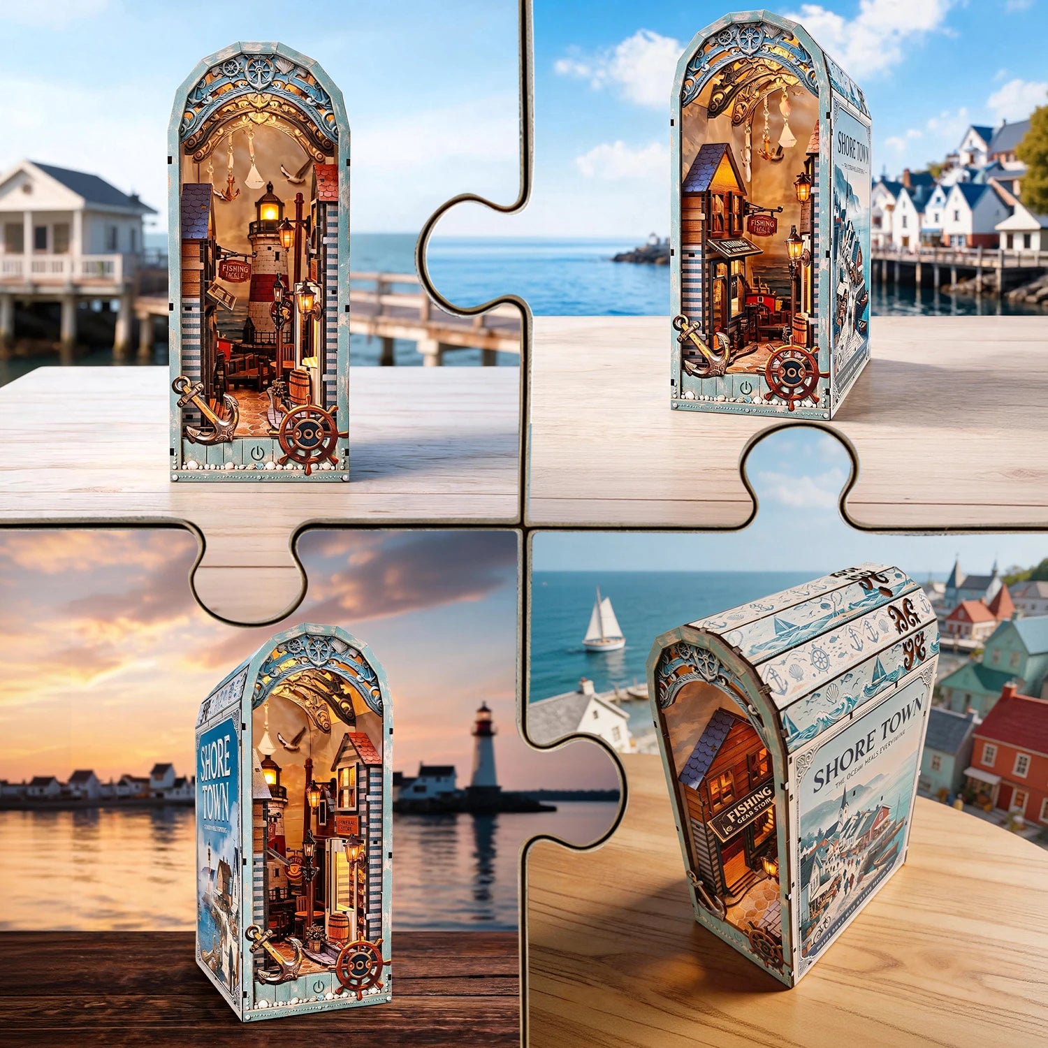 Lighthouse Coastal Town Book Nook Kit