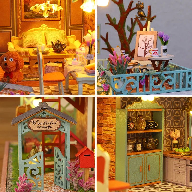 Happy Jungle Resort - DIY Wooden Miniature House Kit - NookFan